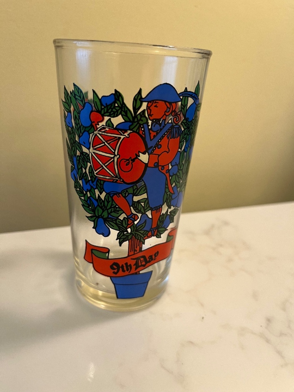 Vintage Indiana Glass 12 Days Of Christmas 9th Day Replacement Glass